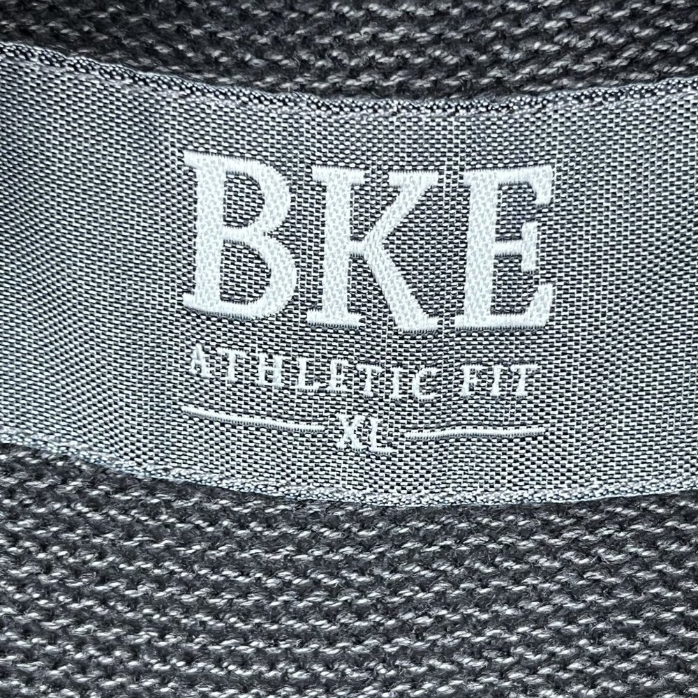 BKE 1/4 Zip Sweater Mens XL Athletic Fit Black 100% Cotton Winter - Picture 4 of 7